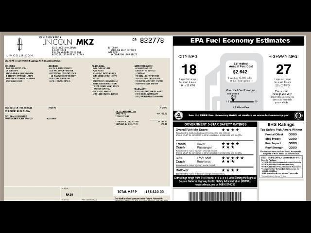 2012 Lincoln MKZ Base